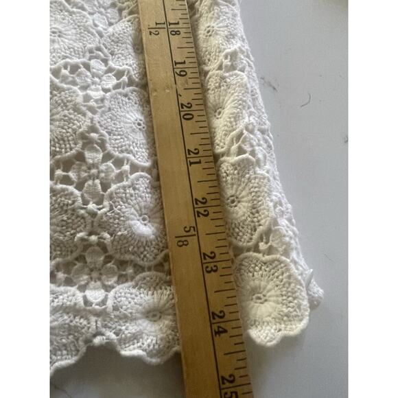 Talbots Lace Eyelet Crochet Top Size 16 Beige Lined Coquette Cottagecore Career - Picture 9 of 13